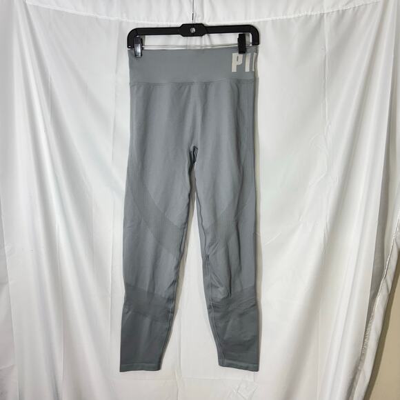 Victoria’s Secret PINK Active Seamless Leggings Gray Large High Waisted - Picture 1 of 4